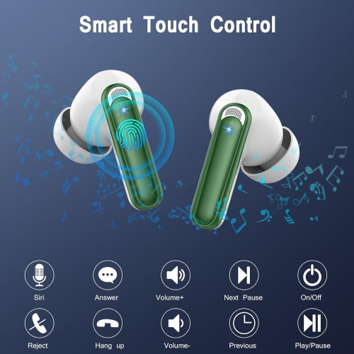 Wireless Earbuds, Bluetooth Ear Buds 5.3 Mini HiFi Stereo with 4 ENC Noise Cancelling Mics, IP7 Waterproof in Ear Earphones, for Sports Bluetooth