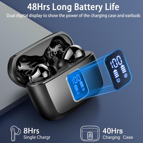 Wireless Earbuds, Bluetooth Ear Buds 5.3 Mini HiFi Stereo with 4 ENC Noise Cancelling Mics, IP7 Waterproof in Ear Earphones, for Sports Bluetooth