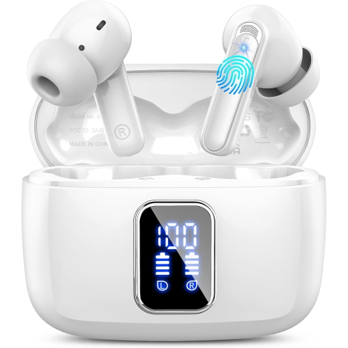 Wireless Earbuds, Bluetooth Ear Buds 5.3 Mini HiFi Stereo with 4 ENC Noise Cancelling Mics, IP7 Waterproof in Ear Earphones, for Sports Bluetooth