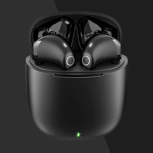 Wireless Earbuds, IPX5 Waterproof Wireless Headphones Touch Control, Bluetooth Headphones 25 Hrs with USB-C Charging for Running, Black