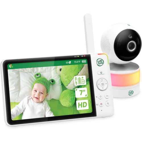 Leapfrog LF920HD Baby Monitor with Camera and Audio, 7" Hd Display Baby Camera Monitor, Color Night Vision, 360 Pan-Tilt, Night Light