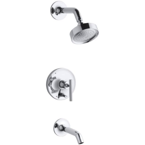 Image 1 of 4.. KOHLER K-T14420-4-cp Purist Rite-Temp Pressure-Balancing Bath and Shower Faucet Trim, Polished Chrome -Open Box