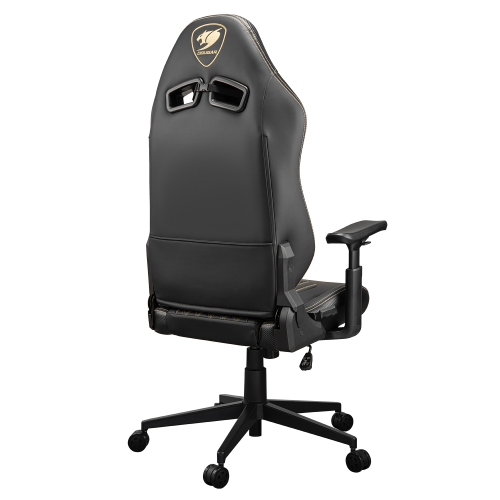Cougar Explore Royal Office Gaming Chair - Ergonomic, High Back PVC Leather Upholstery Reclining Backrest, Black/Gold