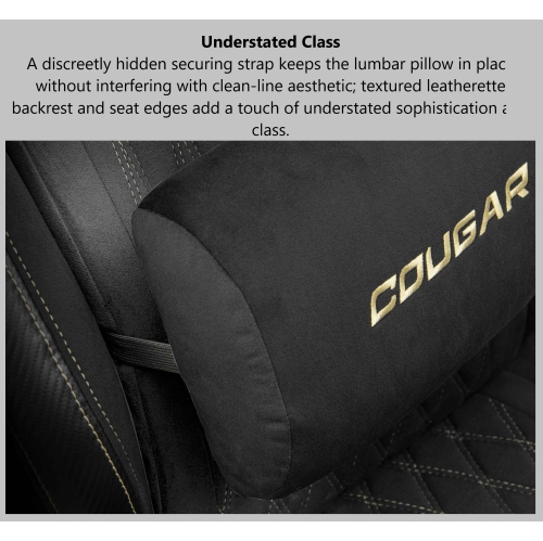 Cougar Explore Royal Office Gaming Chair - Ergonomic, High Back PVC Leather Upholstery Reclining Backrest, Black/Gold