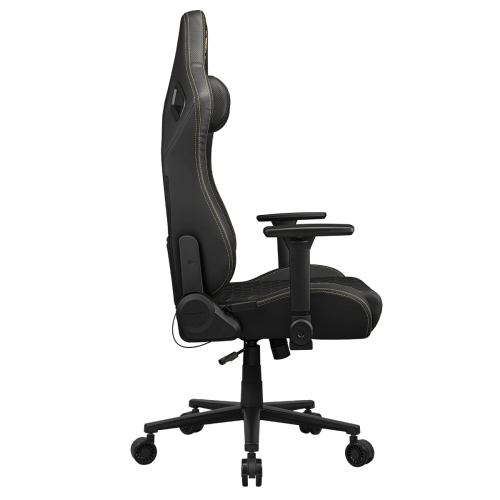 Cougar Defensor Gaming Chair, Ergonomic High‑Back PU Leather, 155° Recline, 4D Armrests & Lumbar Support, Gold