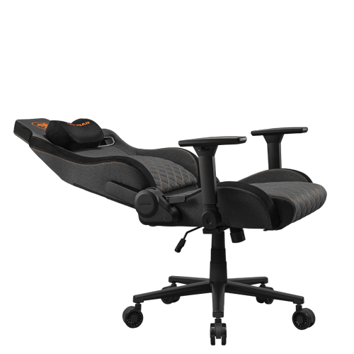 Cougar Defensor F Gaming Chair, Ergonomic High‑Back Imitation Linen, 155° Recline, 4D Armrests & Lumbar Support, Gray