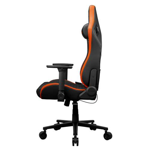 Cougar Defensor Gaming Chair, Ergonomic High‑Back PU Leather, 155° Recline, 4D Armrests & Lumbar Support, Black/Orange