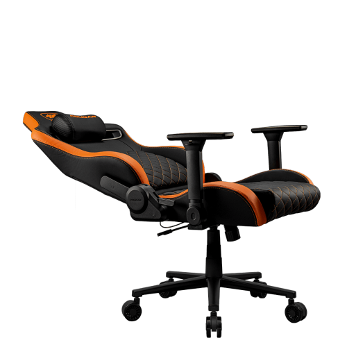 Cougar Defensor Gaming Chair, Ergonomic High‑Back PU Leather, 155° Recline, 4D Armrests & Lumbar Support, Black/Orange
