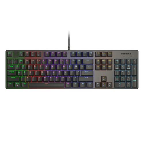 Cougar Ultimus EX RGB Wired Mechanical Gaming Keyboard – Full-Size 104-Keys, Metal Frame, Doubleshot Keycaps, Black