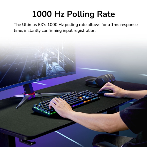 Cougar Ultimus EX RGB Wired Mechanical Gaming Keyboard – Full-Size 104-Keys, Metal Frame, Doubleshot Keycaps, Black