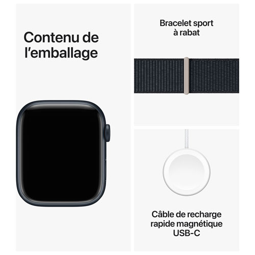 Koodo Apple Watch Series 9 45mm Midnight Aluminum Case with Midnight Sport Loop - Monthly Tab Payment