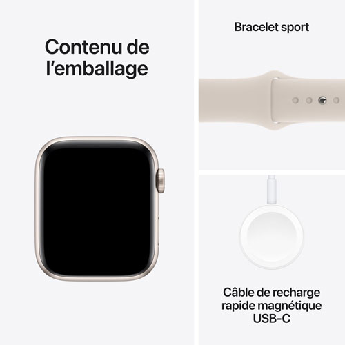 Apple Watch SE de 44 mm avec boîtier en aluminium comète et bracelet sport comète par Koodo - Moyen/Grand - Paiement Balance mensuel