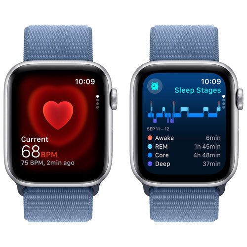 Koodo Apple Watch SE 44mm Silver Aluminum Case with Winter Blue Sport Band - Monthly Tab Payment