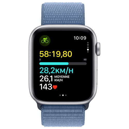 Koodo Apple Watch SE 44mm Silver Aluminum Case with Winter Blue Sport Band - Monthly Tab Payment