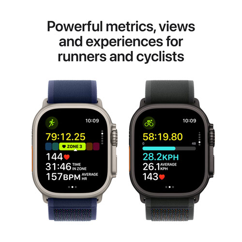 Koodo Apple Watch Ultra 2 (GPS + Cellular) 49mm Natural Titanium Case with Blue Trail Loop - Medium/Large - Monthly Tab Payment
