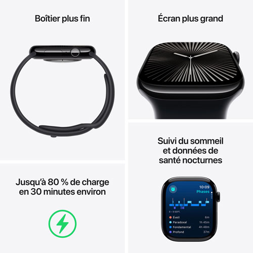 Apple Watch Series 10 avec boîtier de 42 mm en aluminium rose doré et bracelet sport rose tendre par Koodo - Petit/Moyen- Paiement Balance mensuel