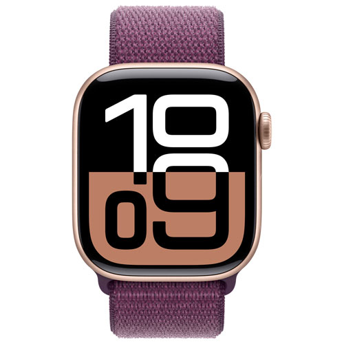 Koodo Apple Watch Series 10 42mm Rose Gold Aluminum Case with Plum Sport Loop - Monthly Tab Payment