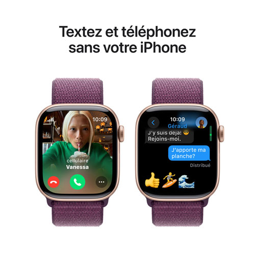 Koodo Apple Watch Series 10 42mm Rose Gold Aluminum Case with Plum Sport Loop - Monthly Tab Payment