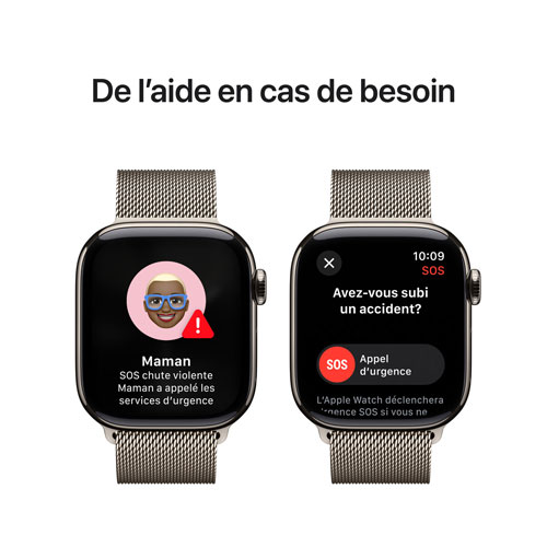 Apple Watch Series 10 avec boîtier de 42 mm en titane naturel et bracelet milanais naturel par Koodo - Paiement Balance mensuel