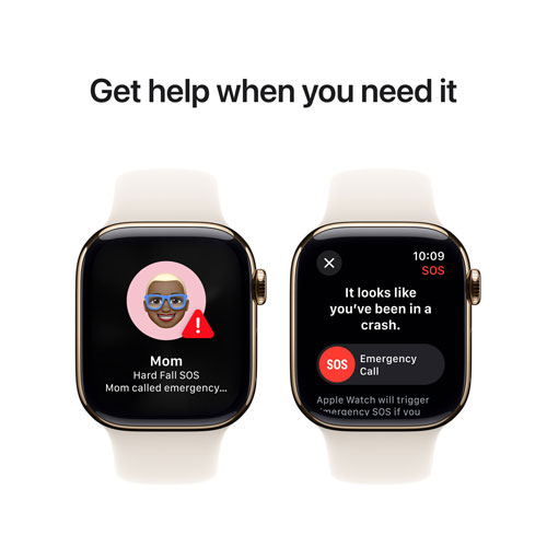 Apple Watch Series 10 avec boîtier de 42 mm en titane doré et bracelet sport Comète par Koodo - Petit/Moyen - Paiement Balance mensuel