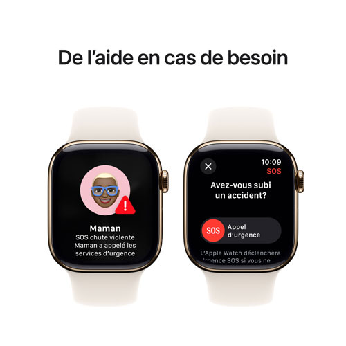 Apple Watch Series 10 avec boîtier de 42 mm en titane doré et bracelet sport Comète par Koodo - Petit/Moyen - Paiement Balance mensuel