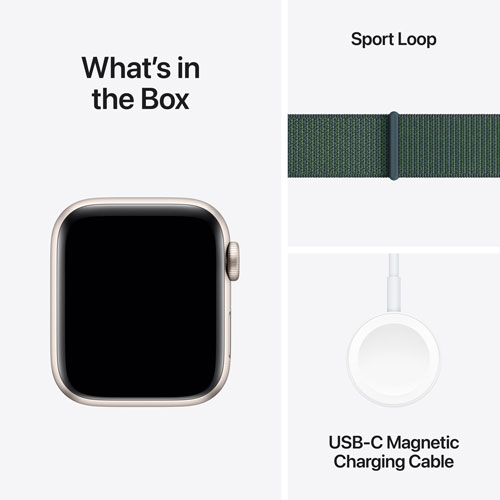 Koodo Apple Watch SE 40mm Starlight Aluminum Case with Lake Green Sport Loop - Monthly Tab Payment