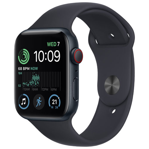 Koodo Apple Watch SE GPS Cellular 44mm Midnight Aluminum Case with Midnight Sport Band 2022 Monthly Tab Payment Best Buy Canada