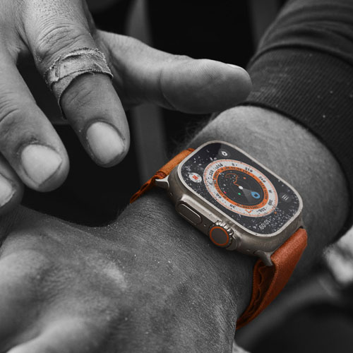 Koodo Apple Watch Ultra (GPS + Cellular) 49mm Titanium Case with Orange Alpine Loop - Medium - Monthly Tab Payment
