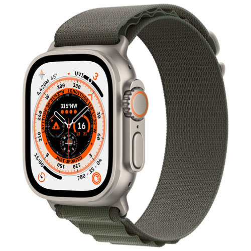 Koodo Apple Watch Ultra 49mm Titanium Case with Green Alpine Loop - Medium - Monthly Tab Payment