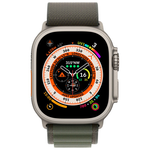 Apple Watch Ultra avec boîtier de 49 mm en titane et bracelet alpin vert par Koodo - Moyen - Paiement Balance mensuel