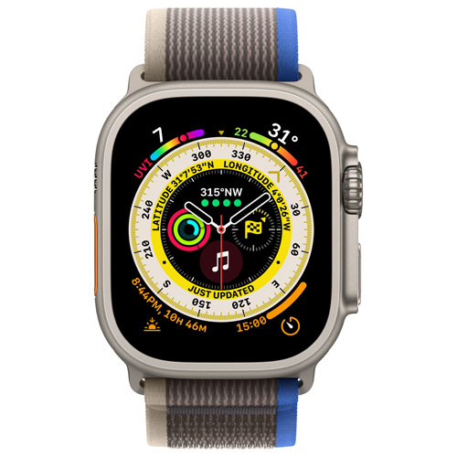 Koodo Apple Watch Ultra 49mm Titanium Case with Blue/Grey Trail Loop - Medium/Large - Monthly Tab Payment