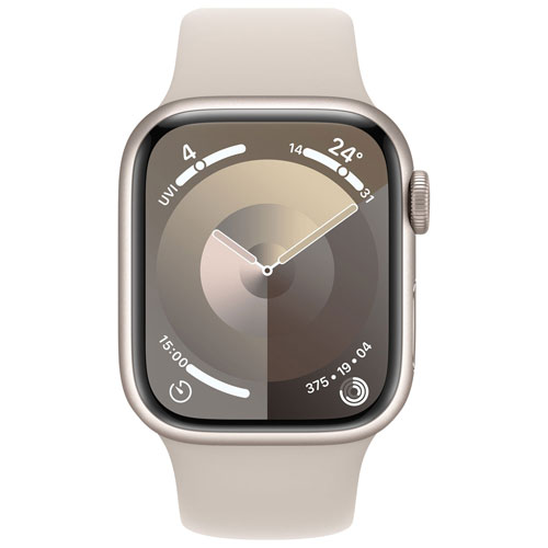 Apple Watch Series 9 avec boîtier de 41 mm en aluminium comète et bracelet sport comète par Koodo - Moyen/Grand 150-200 mm - Paiement Balance mensuel