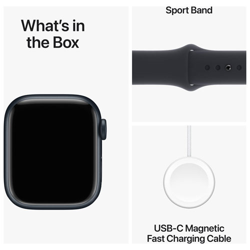 Koodo Apple Watch Series 9 41mm Midnight Aluminium Case with Midnight Sport Band - Small / Medium 130-180mm - Monthly Tab Payment
