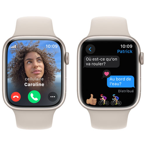 Koodo Apple Watch Series 9 45mm Starlight Aluminium Case with Starlight Sport Band - Small / Medium 140-190mm - Monthly Tab Payment