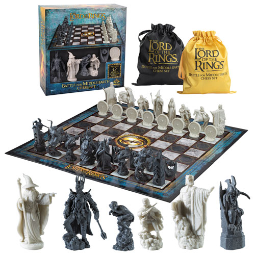 Jeu d'échecs The Noble Collection : Échiquier Le Seigneur des Anneaux - Bataille de la Terre du Milieu