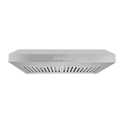 Vesta Chicago 24" Stainless Steel Under Cabinet Range Hood - 750CFM, 3-Speed Exhaust Fan, New Extra LED Light, and Dishwasher-Safe Baffle Filters