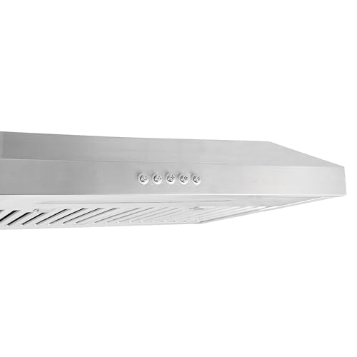 Vesta Chicago 24" Stainless Steel Under Cabinet Range Hood - 750CFM, 3-Speed Exhaust Fan, New Extra LED Light, and Dishwasher-Safe Baffle Filters