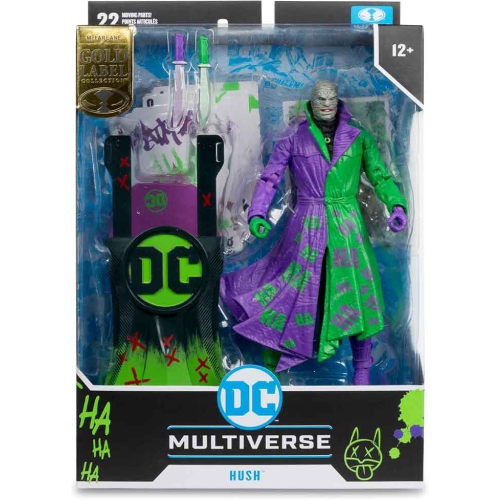 DC  Multiverse Batman Hush 7 Inch Action Figure Exclusive - Jokerized Hush Label In Gold