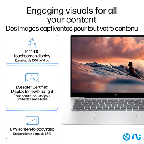 HP OmniBook X 14" Gen AI PC Laptop - Glacier Silver