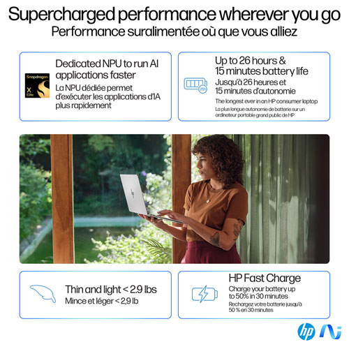 HP OmniBook X 14" Gen AI PC Laptop - Glacier Silver