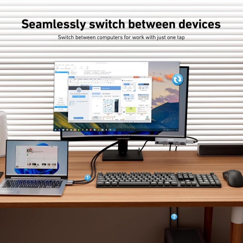 BENFEI USB 3.0 HDMI KVM Switch(8K@60Hz) with 4 USB 3.0 Ports for 2 Computers Sharging Monitor Keyboard Mouse