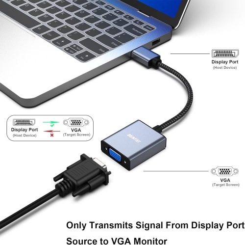 BENFEI DisplayPort to VGA, DisplayPort to VGA Adapter Male to Female Gold-Plated Cord