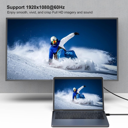 BENFEI Mini DisplayPort to HDMI 6 Feet Cable, Mini DP to HDMI Cable with MacBook Air/Pro, Surface Pro/Dock, Monitor, Projector