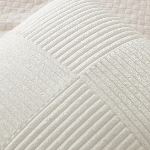White Corduroy Pillow Covers Pack of 2 Boho Decorative Spliced Soft Solid Couch Pillowcases Cross Patchwork Textured Cushion Covers for Living Room
