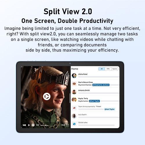 Android 15 Tablet Tab 60 WiFi, Blackview 10.1" HD Display with 12GB+128GB(Expand to 2TB) Tablets, Octa core, 5MP+8MP, WiFi 6,BT5.3, Support Widevine