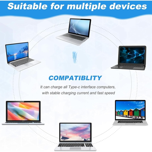 65W USB-C/Type C Laptop Charger Adapter for Lenovo Chromebook ThinkPad X1 T480 T480s T580 T580s T490s E585 E580 E590 E595 C330 14e 300e 500e Yoga