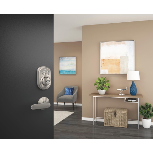 Pêne dormant avec pavé numérique Schlage BE365 PLY 619 Plymouth, nickel satiné