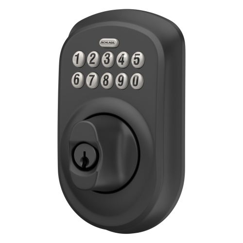 Schlage BE365 PLY 622 Keypad Electronic Deadbolt, Matte Black
