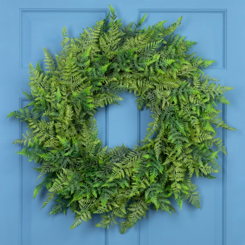 Fern Artificial Spring Twig Wreath - 28"