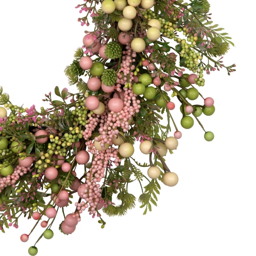 Berries and Olives Artificial Spring Wreath - 25" - Pastel